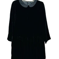 COS Loose-fitting Pleated Velvet Black dress