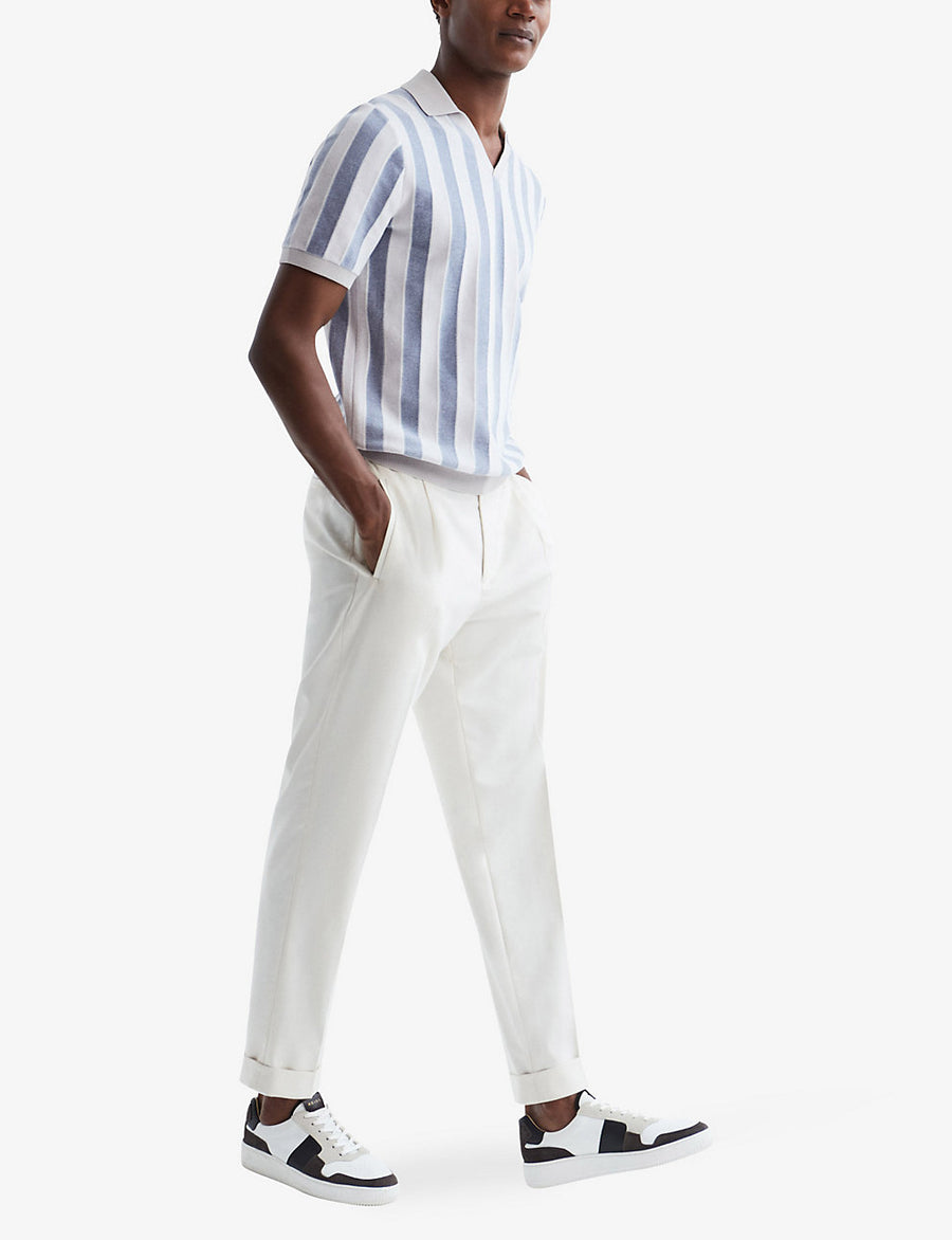 REISS Cromer striped woven polo shirt